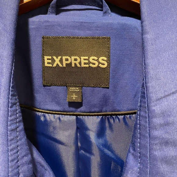Express Cobalt Blue Trench Coat with Adjustable Cuffs - Picture 2 of 5